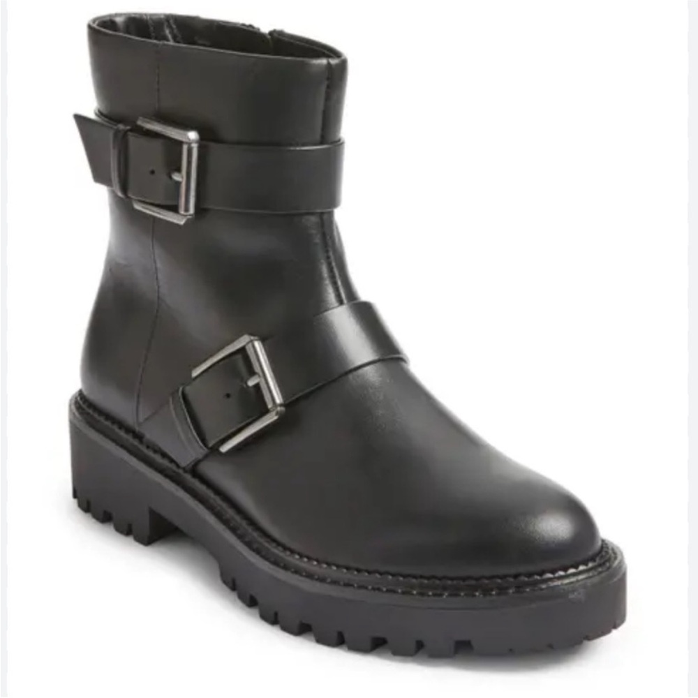 Nordstrom Macombs Water-Resistant Moto Boots – Black | Lug Sole - Picture 1 of 9